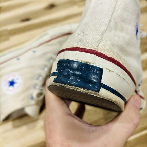CONVERSE Chuck Taylor All Star Blue Label White Rare Vintage 60s 70s 1970s USA - Picture 9 of 16